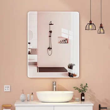 Правоъгълно Огледало в скандинавски стил за баня с Модерен грим Огледало за баня с защита срещу Замъгляване Правоъгълна Стена Miroir Salle De Bain Мебели за дома