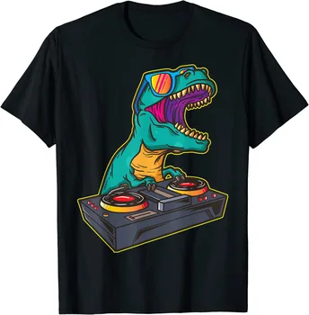 Подарък тениска за жокей диск T Rex DJ Party Club, тениска EDM Dance Club, размер S-5XL