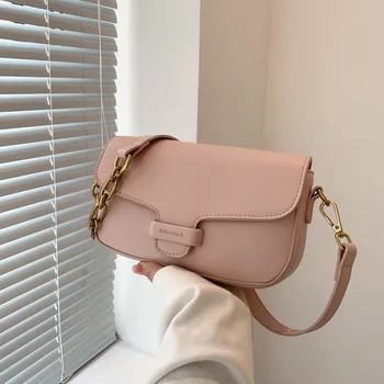 Красива чанта, дамска дизайнерска чанта 2023, Нова проста модерна преносима малка квадратна чанта, нишевая чанта през рамо с едно рамо.