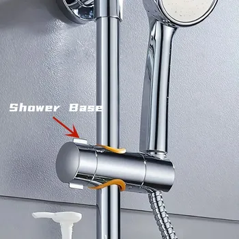 Покритие 22-25 мм Душ скоба ABS Скоба Ръководство за монтиране на стена за душ Аксесоари за баня и с възможност за завъртане на 360 ° Баня