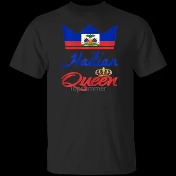 За жени-кралици на Хаити Идеален подарък с флага на Короната Хаити Черна тениска M Xxxl