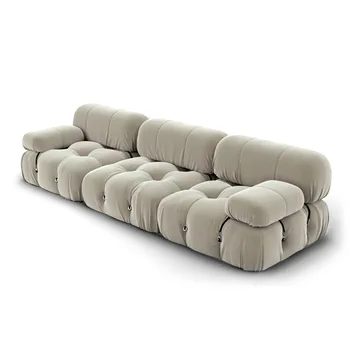 Минималистични диван от тъкан, Художествена копие на Класическия модул Комбинация за всекидневната, Квадратен комплект мебели от агнешко месо