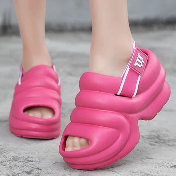 Летни дамски модни сандали, градински обувки, плажни сандали на платформа, Обувки за почивка, нескользящая обувки с мека подметка от EVA за жени 35-41