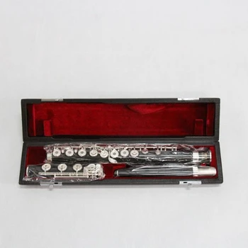 Професионален китайски инструмент добро качество c тон 17 отворените дупки Grenadilla, сребърно покритие флейта от черно дърво