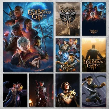 Baldur' ' s Gate 3 Игри Плакат Галерия Щампи Живопис Стени Платно Картини Хол Стикер Малка