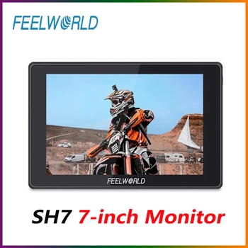 Монитор FEELWORLD SH7 със 7-инчов ультраярким вграден монитор 2200 гнида с преминаването преобразуването на SDI, HDMI и HDR-мониторинг на