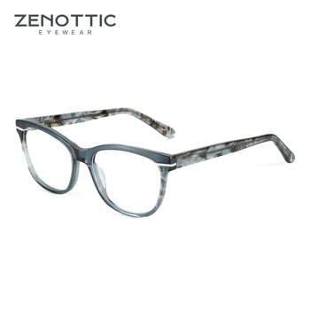 ZENOTTIC 2023 Ацетатная Рамки За Очила Модерен Печат Оптични Рамки За Очила Unsiex Квадратни Очила Без Рецепта VS2362