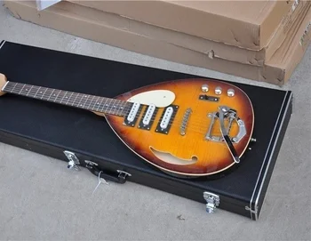Висококачествено изработени по поръчка полуполая електрическа китара, джаз голям моста, цветът на залеза безплатна доставка
