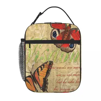 Чанта за обяд с музика пеперуди 4 Деби Dewitt, симпатична чанта за обяд, термос за обяд