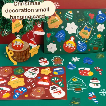 Весела Коледа на хартия карикатура окачени Тагове банер Коледа САМ аксесоари овесени ядки виси етикет коледен подарък карта украса