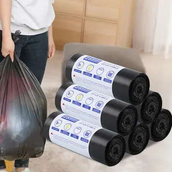 30 торби / Еднократно хвърляне на торба боклук Отсекается от боклук кофи Пластмасови опаковки Черно Малък Среден Голям Чувал за боклук Баня и Кухня