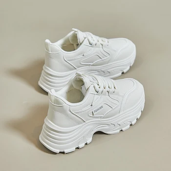 Модни дамски маратонки, Летни обувки на платформа За жени Ежедневни Спортни Обувки Нескользящие Кожени Дишащи обувки за Тенис