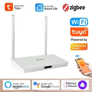 Sasha Zigbee3.0 X5 Портал Хъб Bluetooth Двухрежимный Портал С Конектор Мрежов кабел Smart Life Home Дистанционно Управление Жичен Портал