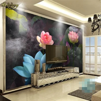 beibehang Smoke lotus 3D Стенни тапети по поръчка papel de parede за хола Диван за спални Телевизор Фоново снимка на Ролка тапет