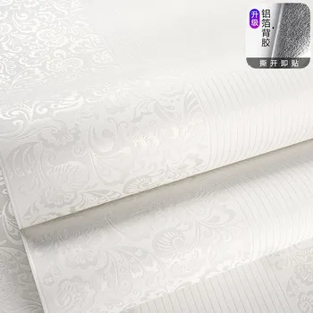3D хол бели флизелиновые тапети, самозалепващо европейски стил Разтегателен ТЕЛЕВИЗИЯ фона на стени тапети лукс