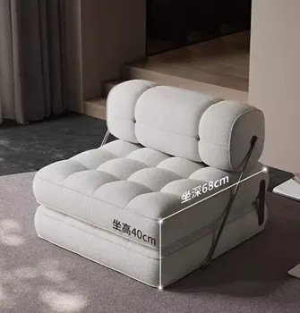 Стол за почивка, модерен и минималистичен легло диван в хола, сгъваем модул от овче плюш с двойно предназначение, мързелив диван