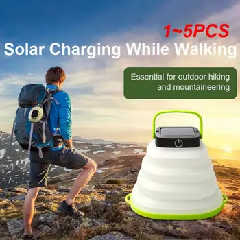 1 ~ 5ШТ Туристическа осветление за къмпинг на открито, сгъваема led лампа-балон, USB акумулаторна слънчев мека гума мултифункционален къмпинг