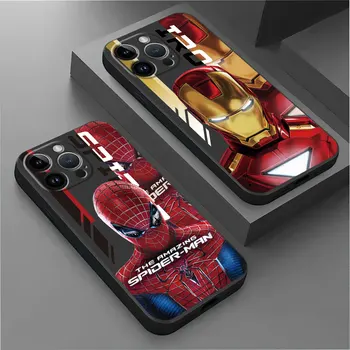 Мек калъф от TPU за iPhone 14 XR 11 Pro 15 Pro Max XS X 13 12 Mini SE Plus 8 7 6s 15 Плюс 6 11 Калъф Marvel Ironman Venom Cases