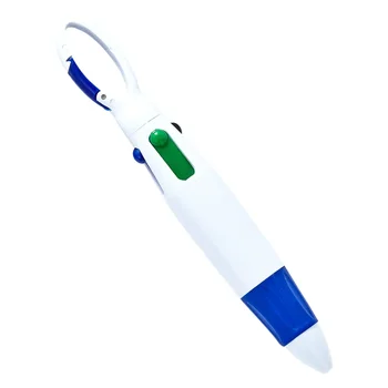 4 В 1 Цветен карабинер Химикалка химикалка в Джоба многоцветен ключодържател Химикалка писалка Ученически канцеларски материали Обтегач Писалка за писане