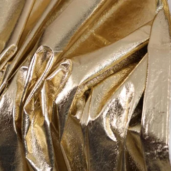 Добро Фантазийное Златното Неэластичное огледало от изкуствена кожа, плат от изкуствена кожа, плат за шиене windbreakers със собствените си ръце / Креативна облекло