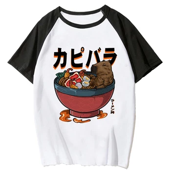 Тениска с изображение на капибары, дамски летни тениски с комиксами, дамски японската дрехи от аниме 2000-те години
