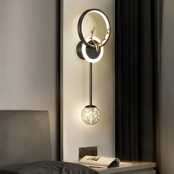 Модерен минималистичен led монтиран на стената лампа за спалня, луксозен домашен интериор, монтиран на стената лампа на заден план, Прикроватное декорация за всекидневната, монтиран на стената лампа