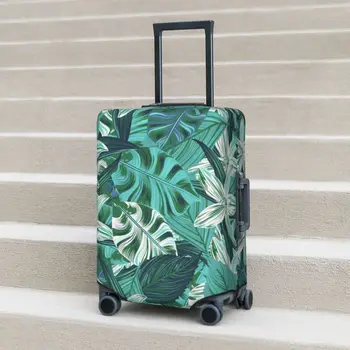 Калъф за куфара с шарките на Тропическите гори, Цветен лист, Абстрактно растение, Полет Круиз, Еластичен Протектор за багаж