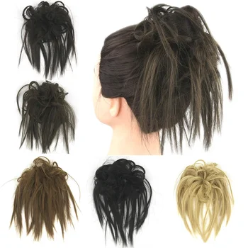 2 ЕЛЕМЕНТА Синтетични косми Светли шапки Ластични ленти за коса Превръзка на главата Ластикът за коса на кок Аксесоари за коса за жени