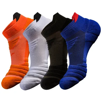 Мъжки чорапи за спорт и движение, удебелена защита на дъното, Дишаща амортизация от пот, удобни памучни мъжки чорапи