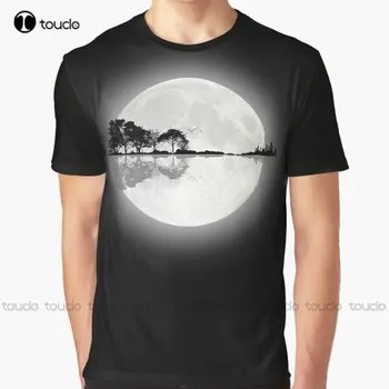 Moonlight Nature Guitar Graphic T-Shirt Custom Aldult Teen Унисекс Тениски С Дигитален Печат На Поръчката Подарък Xxs-5Xl Градинска Облекло
