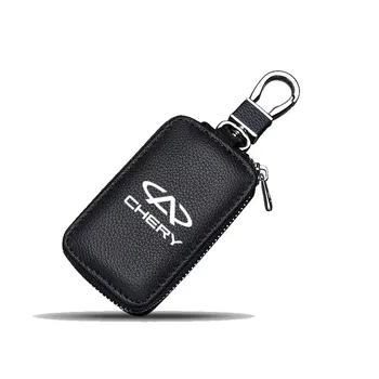 Кожен Калъф За Ключове на Автомобила Ключодържател с Цип Калъф За Ключове Чанта за Chery Tiggo 2 3 4 5 7 8 Pro T11 5X Key Cover Protector Автоаксесоари