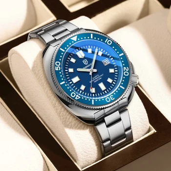 QINGXIYA Модни сини кварцов часовник с голям циферблат за мъже от неръждаема стомана, Водоустойчив, с светящимся Календар, мъжки часовници, Най-добрата марка Луксозни