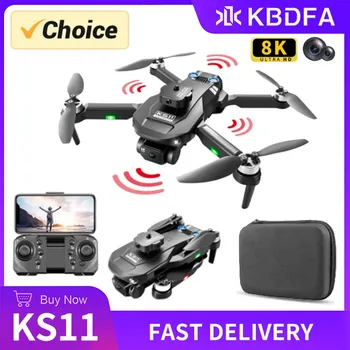 KBDFA KS11, въздушен безпилотен самолет с камера с двойна 4K HD, бесщеточный двигател, Радиоуправляеми хеликоптери, Професионален сгъваем квадрокоптер, играчки