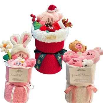 Плюшен кукла от картун Kawai Кърби, подарък за Коледа, аниме-Статуетка, Розови кукли-Бобрите, Букет, Подарък за Свети Валентин, Цветя, декорации