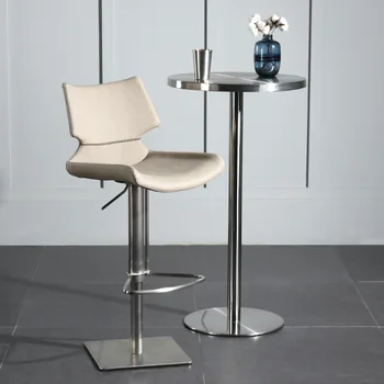 303 партия мека чанта стол за почивка е просто кожен стол за кафе, удобства, малка битова трапезария стол в скандинавски стил от въглеродна стомана