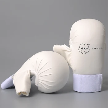Бели Висококачествени Ръкавици за карате за деца и възрастни, защитни облицовки за Таекуондо, Боксови ръкавици за Кикбоксинга, Муай Тай, Тина, ВМА