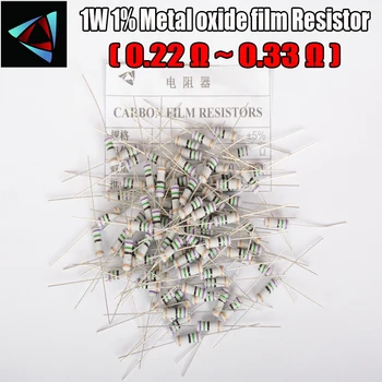 20pcs 5% 1 W филмът резистор от метален окис 0,22 0,24 0,3 0,27 0,33 Ω Въглероден филмът резистор