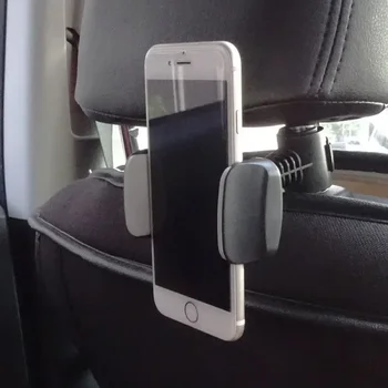 Универсална скоба за подкрепа на останалите главата на задната седалка на колата, Регулируеми Въртящи се на 360 Градуса Държач за мобилен телефон iPad Черен цвят 