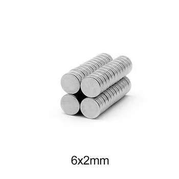 50 ~ 1000шт 6x2 мм Мини-Малки кръгли Магнити силни 6 mm x 2 mm Хладилник N35 Неодимовый Магнитен Диск 6x2 мм Постоянни Магнити NdFeB 6* 2