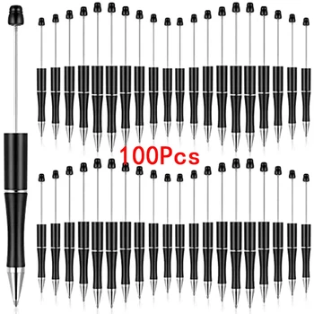 100шт химикалки и Писалки от мъниста САМ Дръжка от мъниста за бродерия Офис Училищен подарък