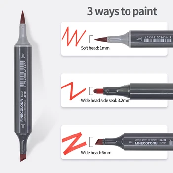 Finecolour EF104 За начинаещи, двухголовочные тампона връхчета, рисуване на скици аниме, висококачествени маркер, за да проверите за рисуване