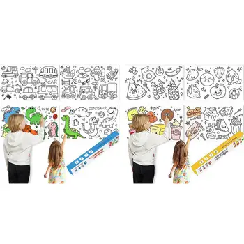 Раскрашивающий ролка за деца, рисуване със собствените си ръце, Превъртане Графити, Цветно запълване на стенни плакати, Рисуване със собствените си ръце, художествени пособия, Обучение стена