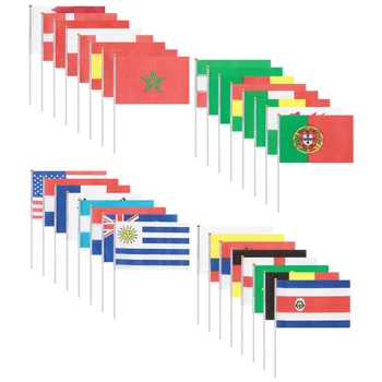 Ръчно пръчка с националния флаг, международни знамена страни по света, банери за дизайн на бара, партита, размахивающие знамена на страните