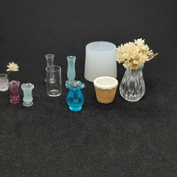 1 бр. миниатюрна ваза, за да куклена къща, силиконова форма, куклена къща, Аксесоари за украса на дома, украса за куклена къща