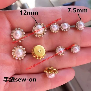 12 мм култивирани перли, цветя, кристал, златни камъни за своята практика за телефон, обувки, шапки, бижута, дрехи, направени със собствените си ръце, шевни принадлежности