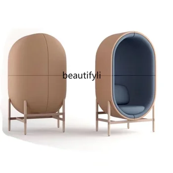Дизайнерско кресло за отдих под формата на капсули, с полукръгла диван със специална форма с висока облегалка изработени от фибростъкло