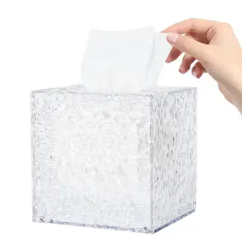 Стенен Държач Кутия За Салфетки Clear Water Ripple Style Tissue Holder Box Прозрачна Кутия За Салфетки За Хол