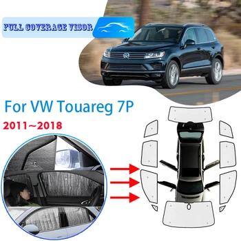 Пълни Седалките Слънчеви Очила За Volkswagen VW Touareg 7P 2011 ~ 2016 2018 Автомобилни Аксесоари, Слънчеви Стъкла Козирка на Страничните Прозорци