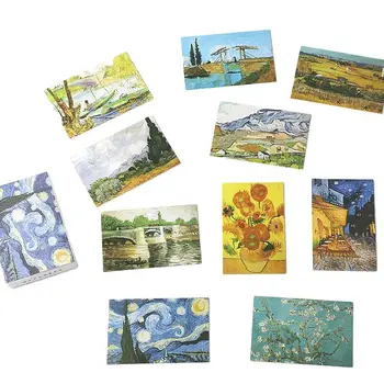30 Листа / комплект маслени картини на Ван Гог Картичка / Поздравителна картичка / Картичка с послание / Писмо за рожден ден, Подарък карта два размера