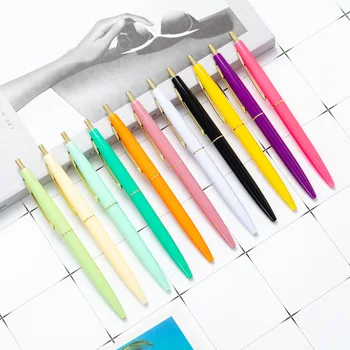 1 бр Многоцветни химикалки с черно мастило, канцеларски материали, студентски пластмасова химикалка химикалка, ученически пособия